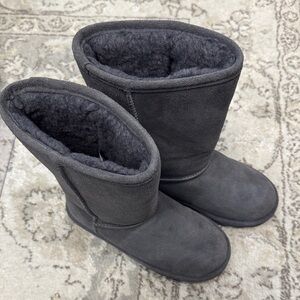 Cozy Gray Bearpaw Suede Boots